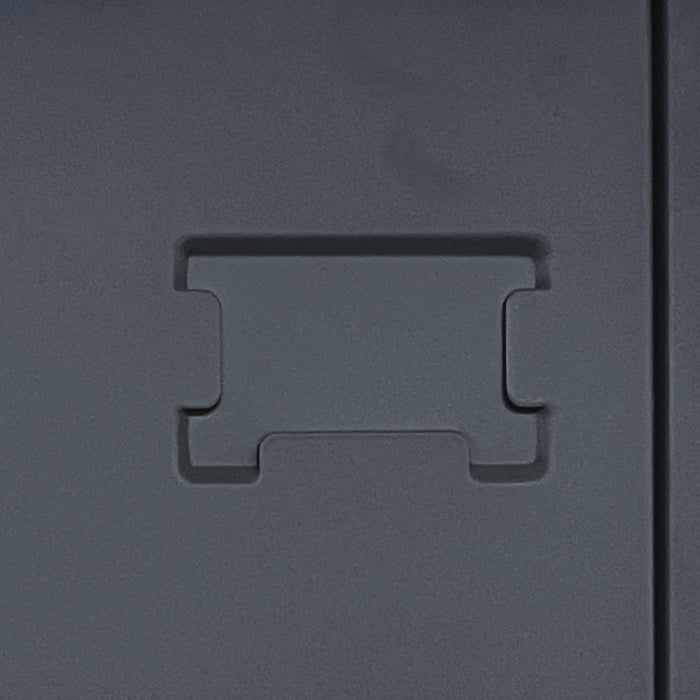 6 Door Lockers With Lock For Secure Storage - Black