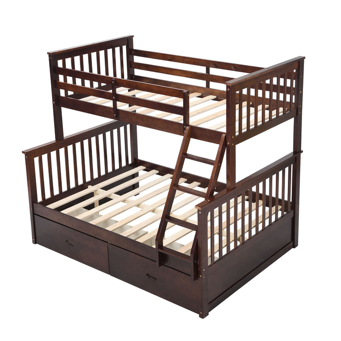 Bunk Bed With Ladder, And Safety Guard Rails