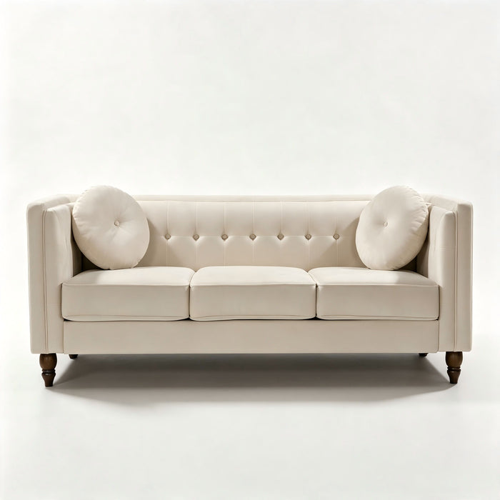 Chesterfield Sofa With Square Arms For Living Room