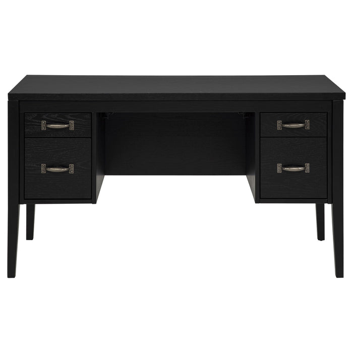 Graham 54-inch 4-drawer Double Pedestal Lift Top Computer Desk Black