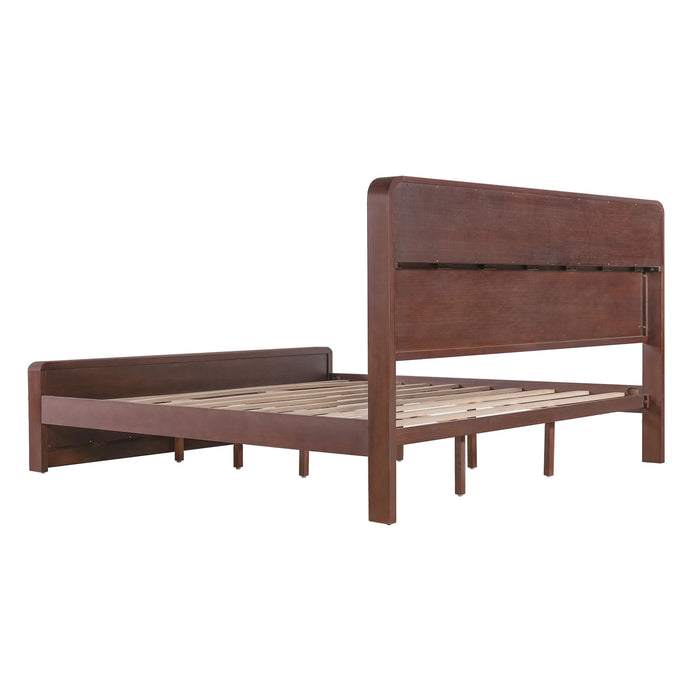Bed Frame With Dual Open Storage Headboard And Footboard
