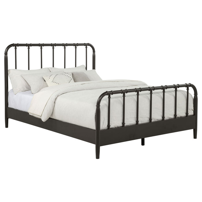 Rocco All Wood Water Pipe Open Frame Queen Bed Dark Bronze