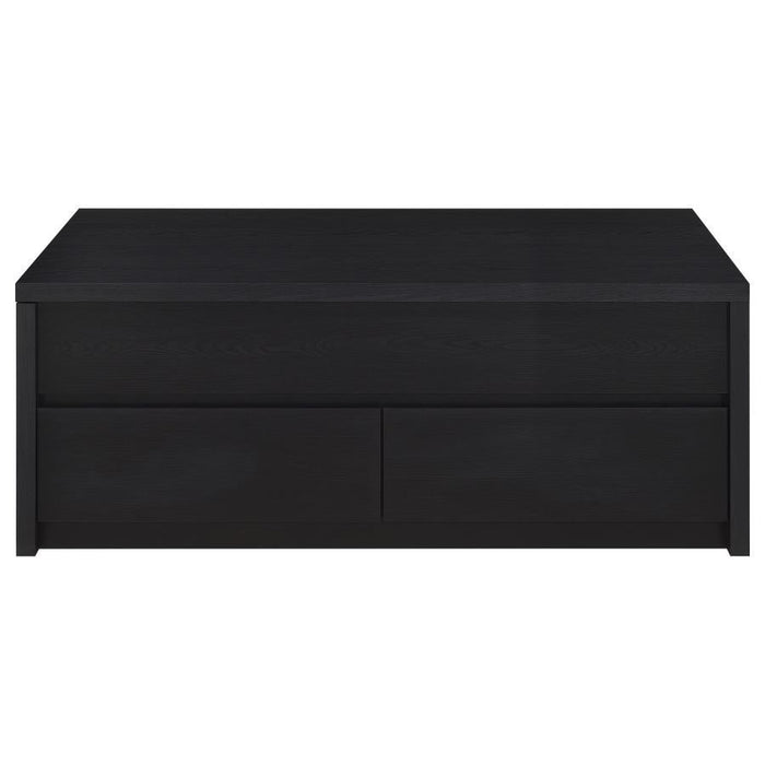 Knapp - Lift Top Cocktail Coffee Table With Dual Drawers - Black
