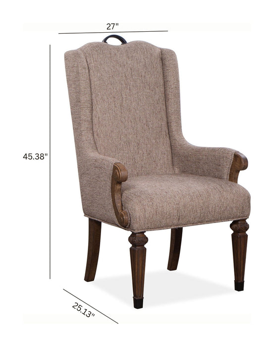 Durango - Wood Upholstered Host Arm Chair (Set of 2) - Willadeene Brown