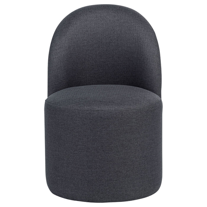 Aubrey Upholstered Barrel Dining Side Chair Charcoal (Set of 2)