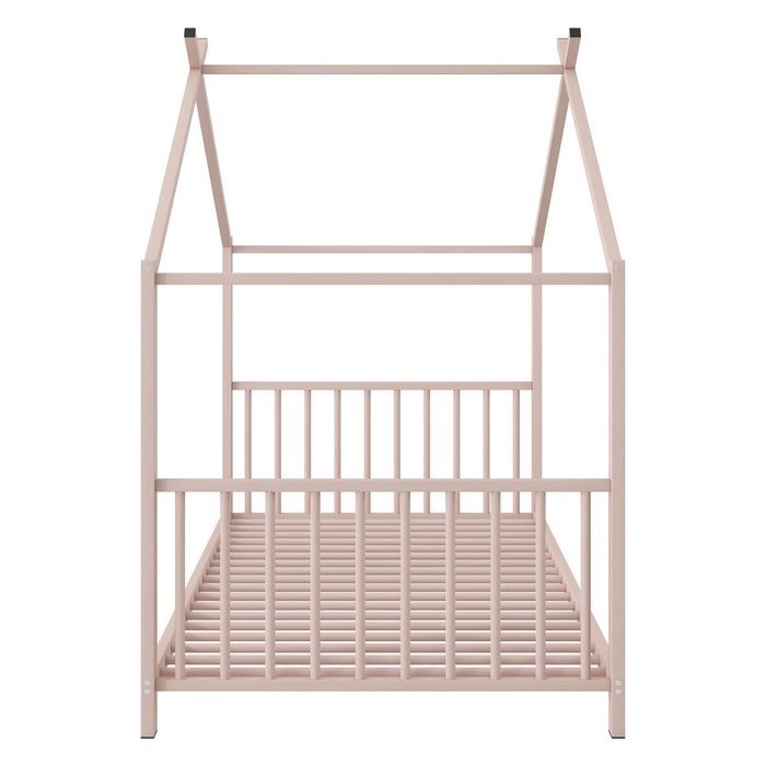 Metal House Platform Bed With Modern Design And Durable Frame