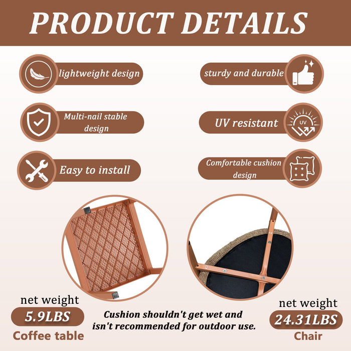 Furniture Set With Seat Cushions, Sturdy And Durable