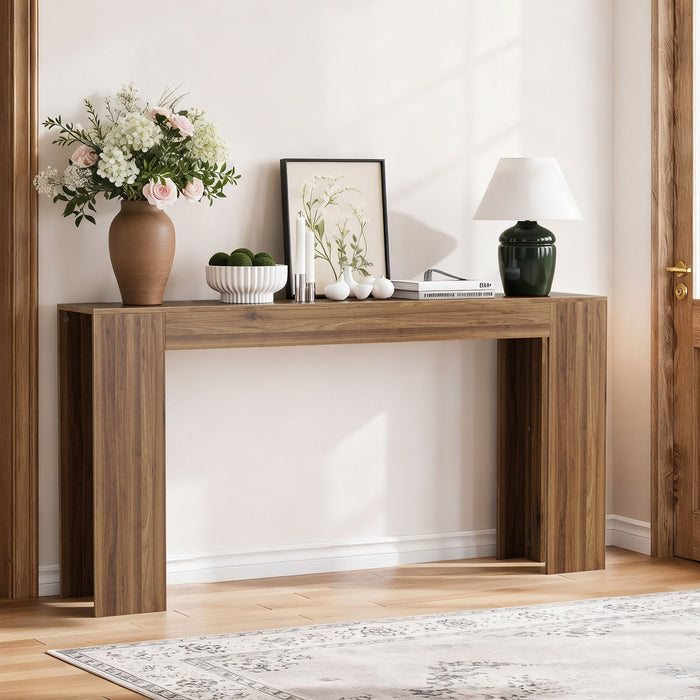 Farmhouse Style Extra Long Walnut Console Table