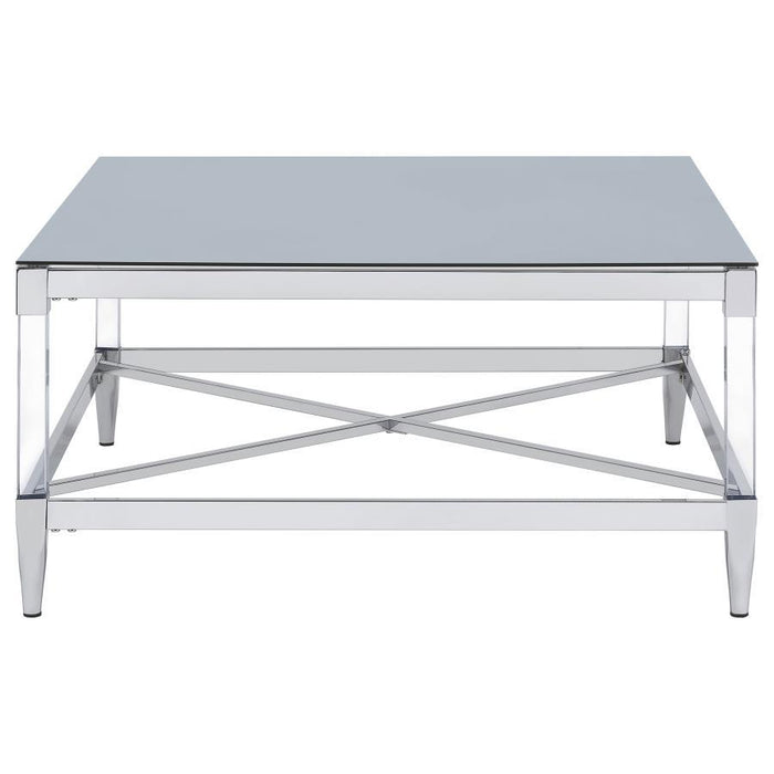 Lindley - Square Tempered Mirror Acrylic Table
