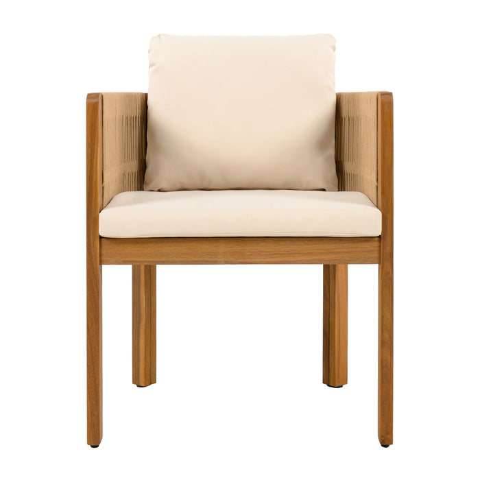 Outdoor Dining Chairs With Rope Handles (Set of 2)