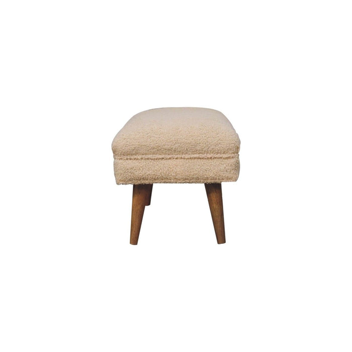 Boucle Puffer Bench - Beige