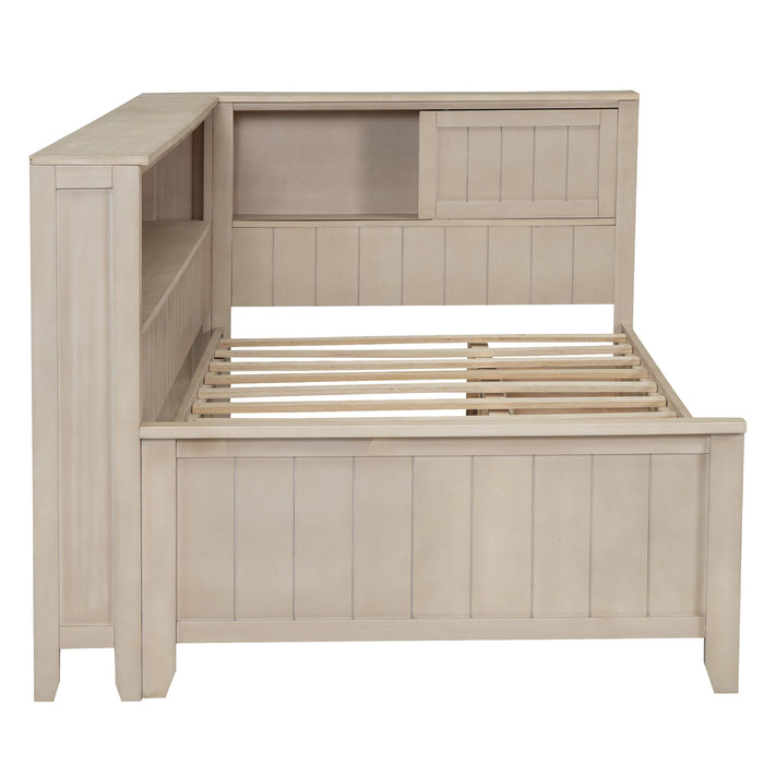 Daybed With Storage Shelves And 3 Drawers