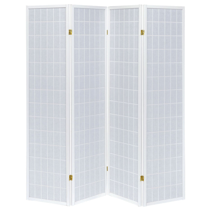 Roberto 4-Panel Room Divider Folding Shoji Screen White