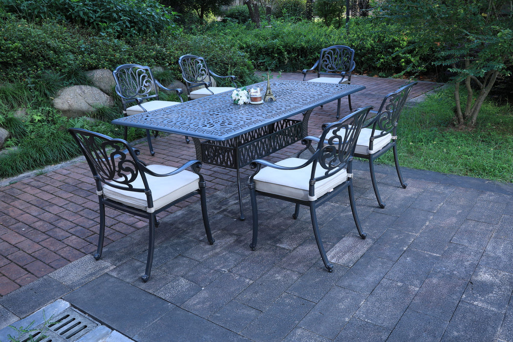 Rectangular Long Dining Set With Sunbrella Cushions