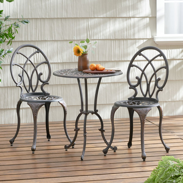 Charleston 3 Pieces Cast Bistro Set - Copper