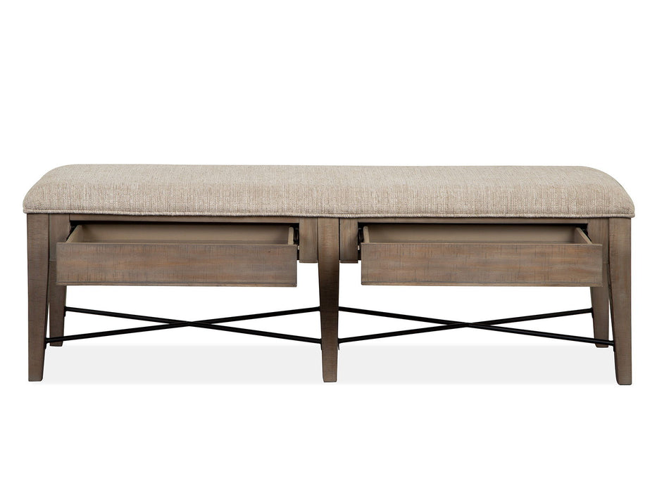 Paxton Place - Bench With Upholstered Seat - Dovetail Gray
