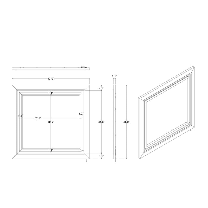 Skye - Marble Mirror - White