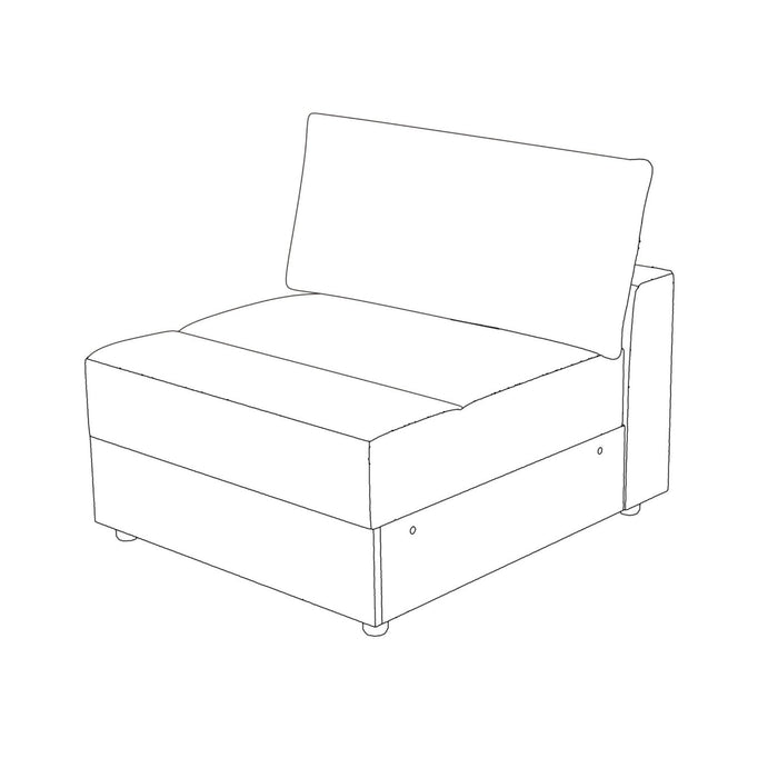 Armless Chair With Design For Living Room - Dark Green