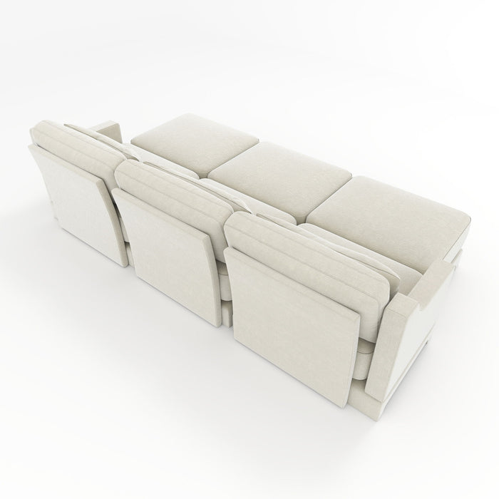 Stylish Sofa With Ottoman And Lumbar Pillows, Ergonomic Design