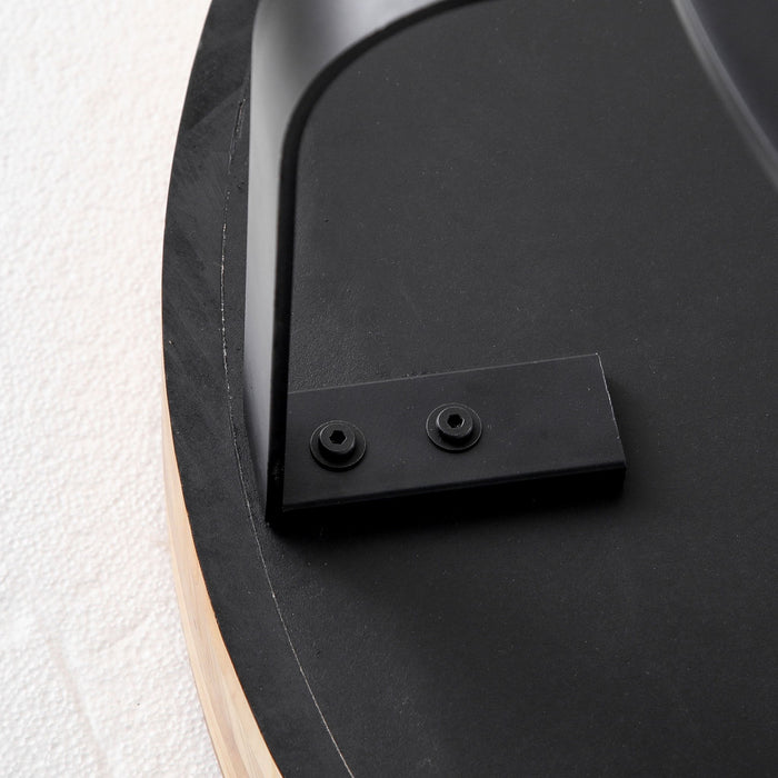 Modern Round Coffee Table With Wooden Carving Pattern