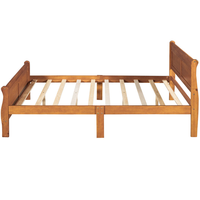 Platform Bed Frame Mattress Foundation Sleigh Bed With Headboard / Footboard / Wood Slat Suppor