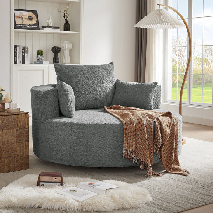 360° Swivel Accent Barrel Chair With 3 Removable Pillows For Living Room