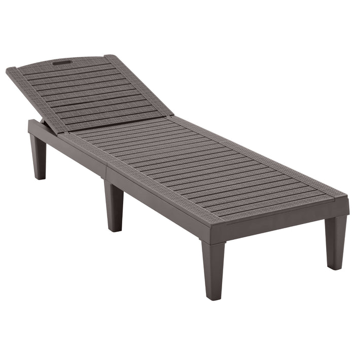 2 Piece Outdoor Chaise Lounges With Adjustable Backrest