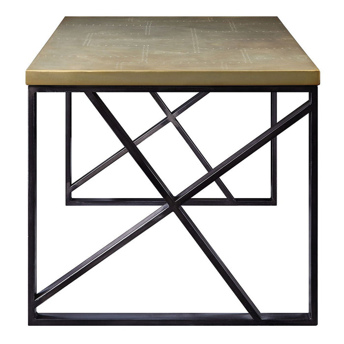 Jennavieve - Executive Writing Desk - Gold Aluminum