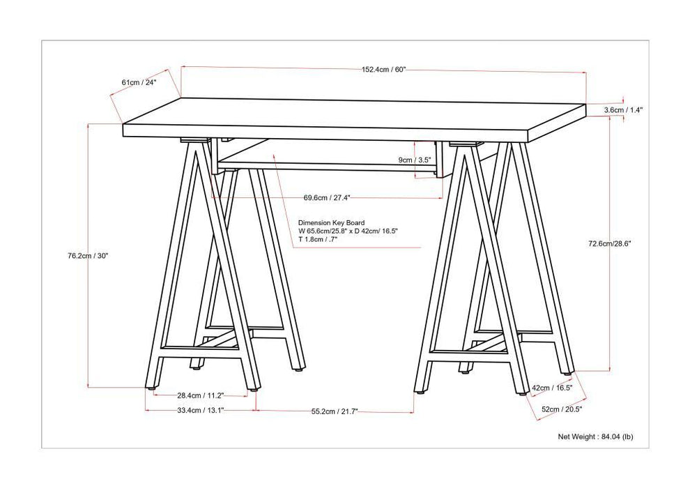 Sawhorse - Handcrafted Solid Desk