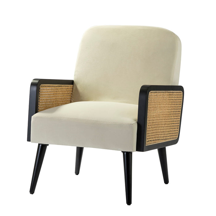 Libys Armchair With Wood Legs - Beige