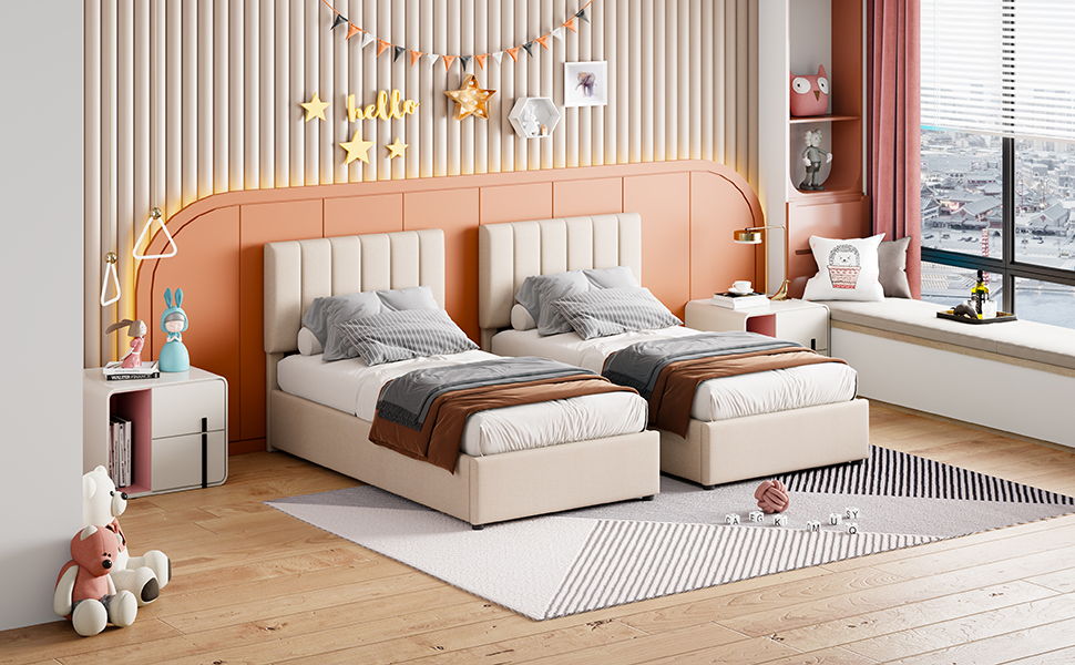 Upholstered Platform Bed With A Hydraulic Storage System