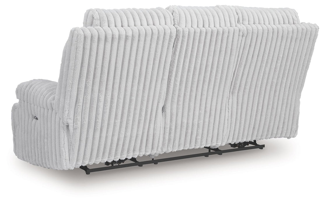 Rhines Falls - Reclining Power Sofa With Drop Down Table - Alloy