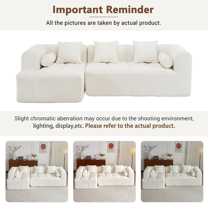 Sectional Free Combined Sofa With 2 Side Pockets