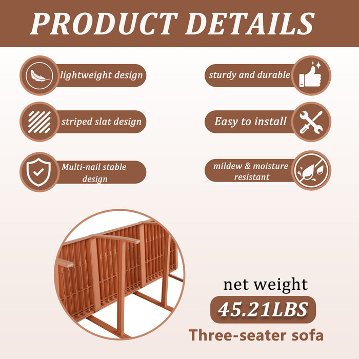 1 Piece Indoor / Outdoor 3 Seater Sofa, UV-Resistant, Waterproof And Durable