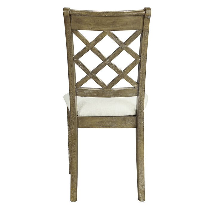 Karsen - Side Chair Set of 2) - Beige Linen & Rustic Oak