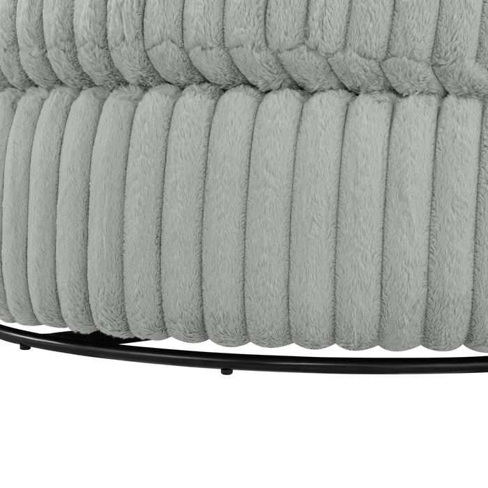 Mindy - Oversized Swivel Barrel Chair - Gray