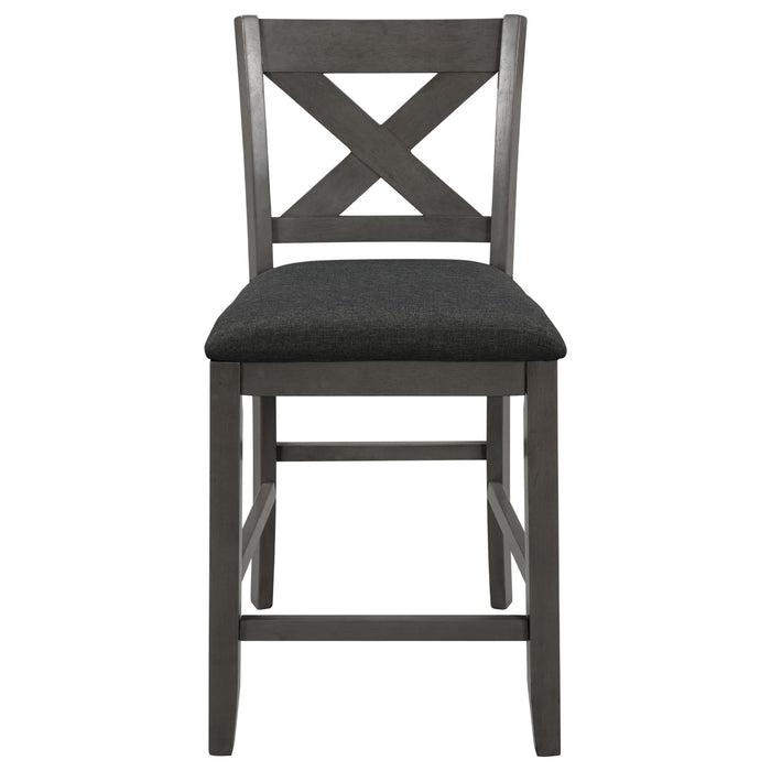 5 Pieces Counter Height Rustic Farmhouse Dining Room Wooden Bar Table Set With 2 Stools And 2 Chairs