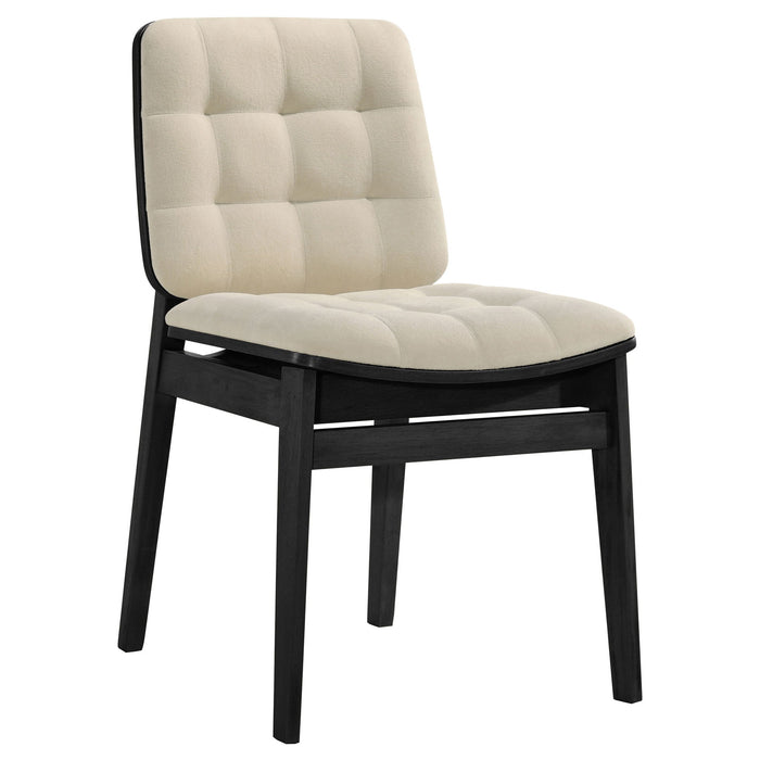 Hamlyn 5-piece Round Wood Dining Set Cream and Black