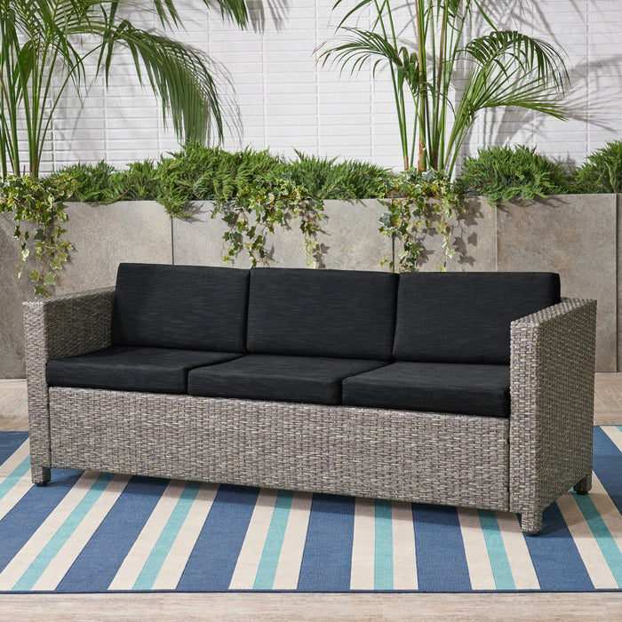 Thalassa - Outdoor 3 Seater Sofa With Removable Cushions And Steel Frame