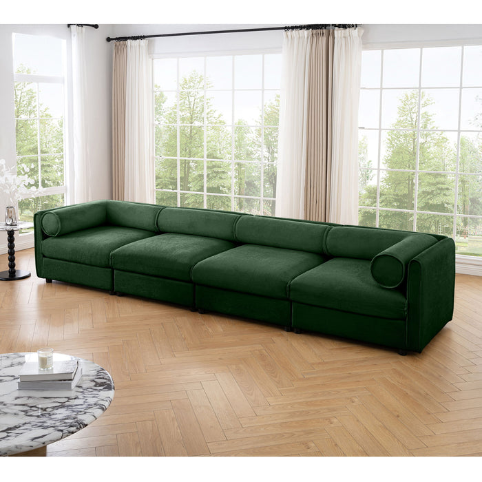 Stylish Chenille Sofa With Storage Seat And Cylindrical Backrest