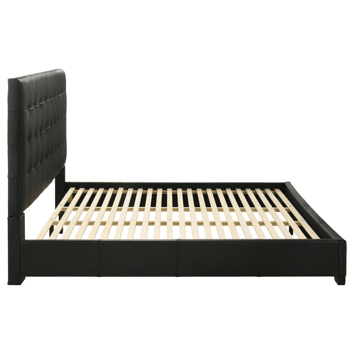 Medley Genuine Leather Eastern King Platform Bed Black