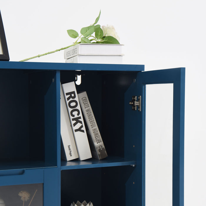 Modern Cabinet With Glass Doors And Drawer