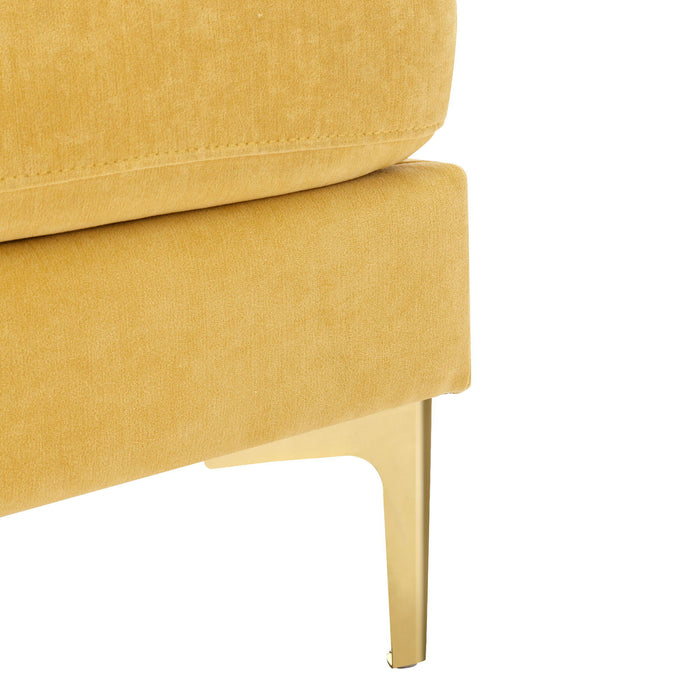 Modern L - Shape Convertible Sectional Sofa With Movable Ottoman