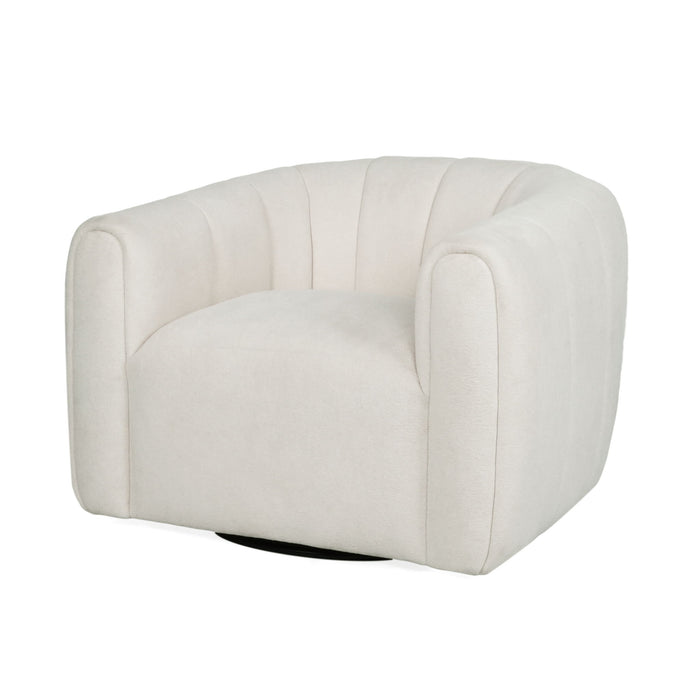 Serenizia - Upholstered Swivel Chair With Channel Tufted