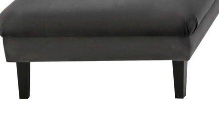 Mary - Tufted Chaise With 1 Accent Pillow - Dark Gray