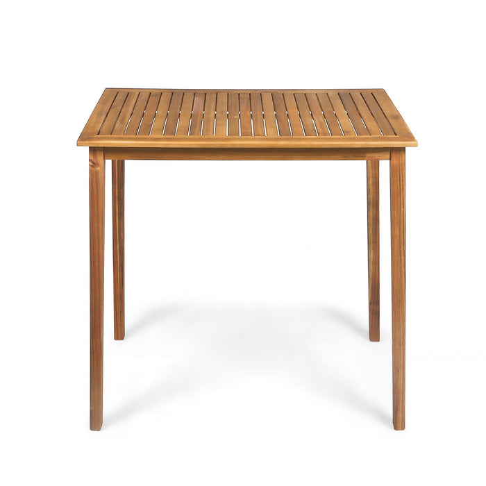 Outdoor Minimalist Acacia Wood Rectangle Bar Table