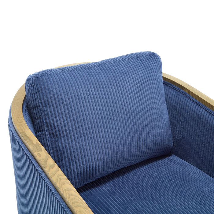 Corduroy Barrel Chair, 360 Degree Swivel