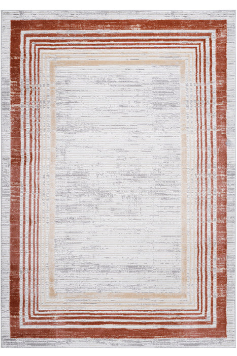 Marfi - 6' X 9' Bordered Area Rug - Brown / Ivory