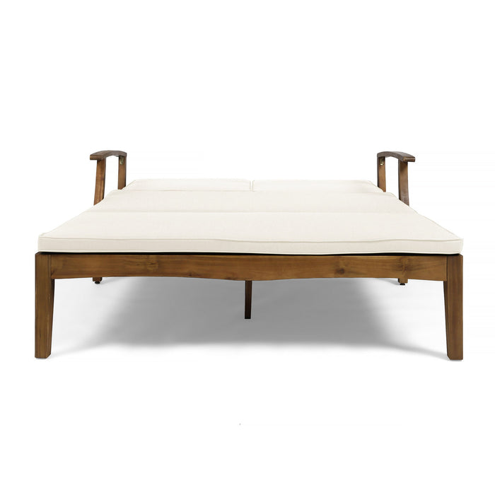 Etherealize - Outdoor Adjustable Double Chaise Lounge With Water Resistant Cushions