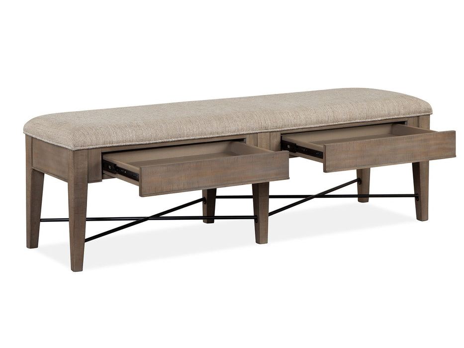 Paxton Place - Bench With Upholstered Seat - Dovetail Gray